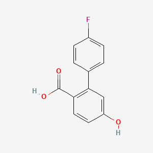 molecular formula C13H9FO3 B3117525 4'-氟-5-羟基-[1,1'-联苯]-2-羧酸 CAS No. 223760-71-2
