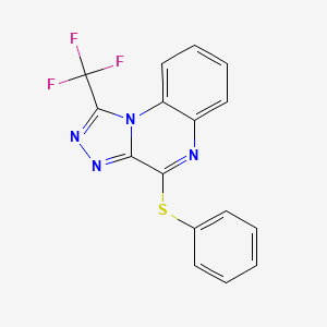 molecular formula C16H9F3N4S B3117545 4-(苯硫基)-1-(三氟甲基)[1,2,4]三唑并[4,3-a]喹喔啉 CAS No. 223929-36-0