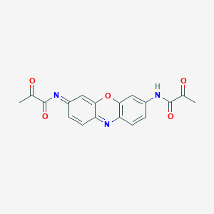 molecular formula C18H13N3O5 B311759 2-oxo-N-[7-(pyruvoylamino)-3H-phenoxazin-3-ylidene]propanamide 