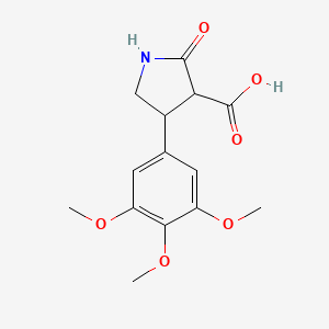 molecular formula C14H17NO6 B3117607 2-Oxo-4-(3,4,5-trimethoxyphenyl)pyrrolidine-3-carboxylic acid CAS No. 22482-35-5