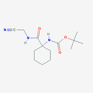 molecular formula C14H23N3O3 B3117646 叔丁基(1-((氰基甲基)氨基甲酰基)环己基)氨基甲酸酯 CAS No. 225122-33-8