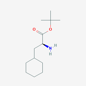 molecular formula C13H25NO2 B3117680 Cyclohexanepropanoic acid, a-amino-, 1,1-dimethylethyl ester, (aS)- CAS No. 225780-73-4