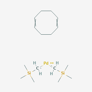 molecular formula C16H34PdSi2 B3117698 双[(三甲基甲硅烷基)甲基](1,5-环辛二烯)钯(II) CAS No. 225931-80-6