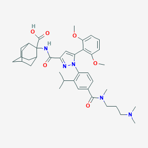 2-[[5-(2,6-Dimethoxyphenyl)-1-[4-[3-(dimethylamino)propyl-methylcarbamoyl]-2-propan-2-ylphenyl]pyrazole-3-carbonyl]amino]adamantane-2-carboxylic acid