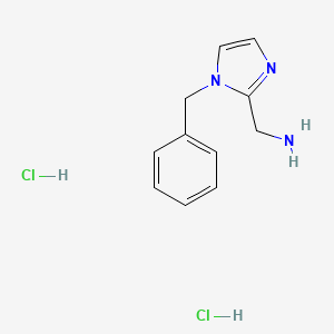 molecular formula C11H15Cl2N3 B3117703 (1-benzyl-1H-imidazol-2-yl)methylamine dihydrochloride CAS No. 22600-75-5