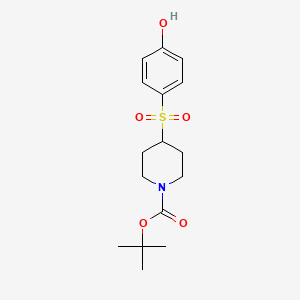molecular formula C16H23NO5S B3117708 叔丁基 4-((4-羟基苯基)磺酰基)哌啶-1-甲酸酯 CAS No. 226401-76-9