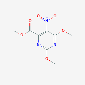 molecular formula C8H9N3O6 B3117710 Methyl 2,6-dimethoxy-5-nitro-4-pyrimidinecarboxylate CAS No. 226559-52-0