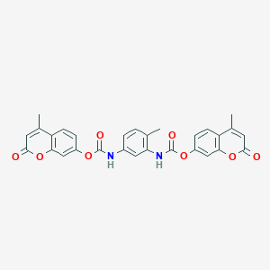 molecular formula C29H22N2O8 B311774 4-methyl-2-oxo-2H-chromen-7-yl 2-methyl-5-({[(4-methyl-2-oxo-2H-chromen-7-yl)oxy]carbonyl}amino)phenylcarbamate 