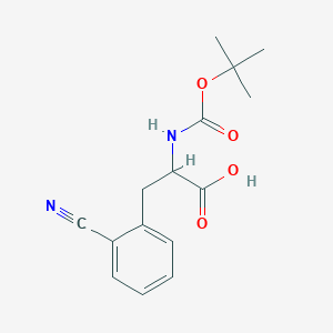 molecular formula C15H18N2O4 B3117752 (R)-2-((tert-Butoxycarbonyl)amino)-3-(2-cyanophenyl)propanoic acid CAS No. 226924-21-6
