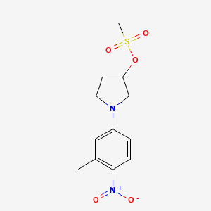 molecular formula C12H16N2O5S B3117786 Methanesulfonic acid 1-(3-methyl-4-nitro-phenyl)-pyrrolidin-3-yl ester CAS No. 2270905-25-2