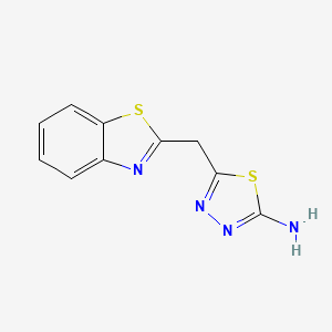 molecular formula C10H8N4S2 B3117802 5-Benzothiazol-2-ylmethyl-[1,3,4]thiadiazol-2-ylamine CAS No. 227177-99-3