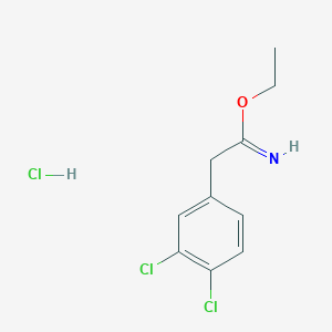 molecular formula C10H12Cl3NO B3117872 Ethyl 2-(3,4-dichlorophenyl)ethanecarboximidate hydrochloride CAS No. 22793-42-6