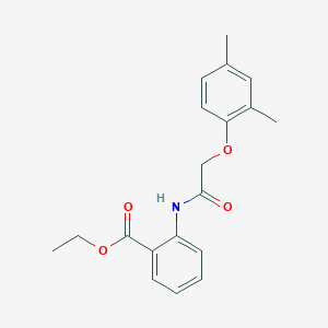 molecular formula C19H21NO4 B311791 Ethyl 2-{[(2,4-dimethylphenoxy)acetyl]amino}benzoate 