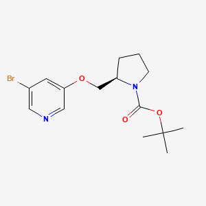 molecular formula C15H21BrN2O3 B3117913 3-bromo-5-[[1-(tert-butoxycarbonyl)-2(R)-pyrrolidinyl]methoxy]pyridine CAS No. 228867-10-5