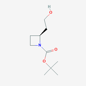 molecular formula C10H19NO3 B3117918 (S)-叔丁基 2-(2-羟乙基)氮杂环丁烷-1-羧酸酯 CAS No. 228868-29-9