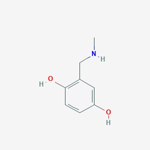 molecular formula C8H11NO2 B3117973 2-[(Methylamino)methyl]benzene-1,4-diol CAS No. 229486-97-9