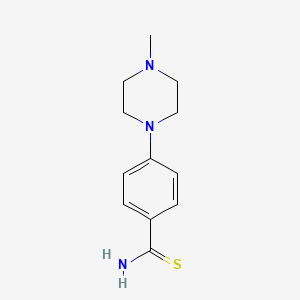 molecular formula C12H17N3S B3117985 苯甲硫酰胺，4-(4-甲基-1-哌嗪基)- CAS No. 229970-90-5