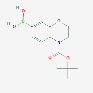 molecular formula C13H18BNO5 B3117999 (4-(tert-Butoxycarbonyl)-3,4-dihydro-2H-benzo[b][1,4]oxazin-7-yl)boronic acid CAS No. 2304633-98-3