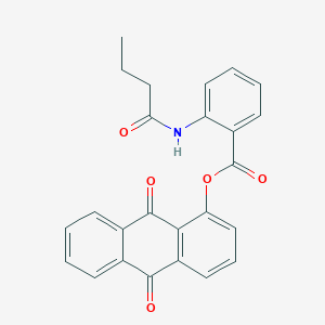 molecular formula C25H19NO5 B311801 9,10-Dioxo-9,10-dihydro-1-anthracenyl 2-(butyrylamino)benzoate 