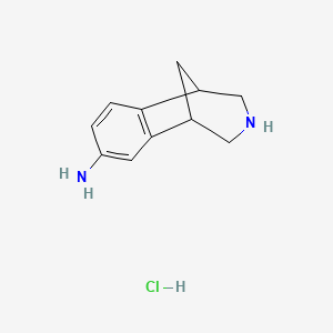 molecular formula C11H15ClN2 B3118030 1,5-Methano-1H-3-benzazepin-7-amine, 2,3,4,5-tetrahydro-, hydrochloride (1:1) CAS No. 230615-05-1