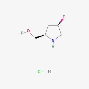 molecular formula C5H11ClFNO B3118043 [(2R,4R)-4-fluoropyrrolidin-2-yl]methanol;hydrochloride CAS No. 2306246-87-5