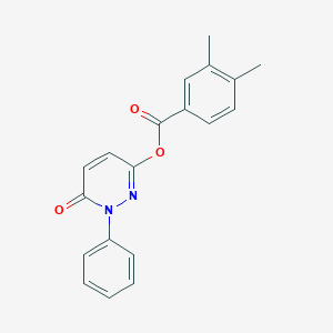 molecular formula C19H16N2O3 B311805 6-Oxo-1-phenyl-1,6-dihydro-3-pyridazinyl 3,4-dimethylbenzoate 