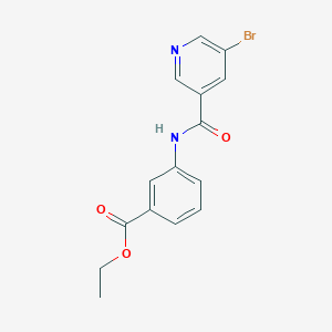 molecular formula C15H13BrN2O3 B311807 Ethyl 3-{[(5-bromo-3-pyridinyl)carbonyl]amino}benzoate 