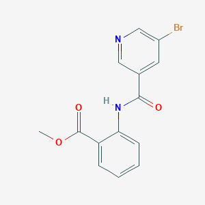 molecular formula C14H11BrN2O3 B311808 Methyl 2-{[(5-bromopyridin-3-yl)carbonyl]amino}benzoate 