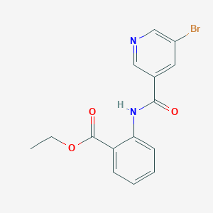 molecular formula C15H13BrN2O3 B311809 Ethyl 2-{[(5-bromo-3-pyridinyl)carbonyl]amino}benzoate 