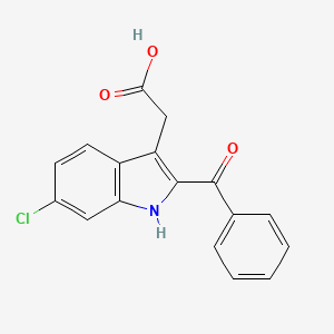 molecular formula C17H12ClNO3 B3118093 2-(2-benzoyl-6-chloro-1H-indol-3-yl)acetic Acid CAS No. 231292-09-4
