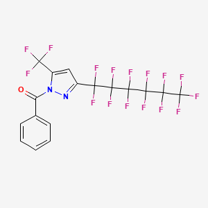 molecular formula C17H6F16N2O B3118108 Phenyl-[3-(1,1,2,2,3,3,4,4,5,5,6,6,6-tridecafluorohexyl)-5-(trifluoromethyl)pyrazol-1-yl]methanone CAS No. 231301-26-1