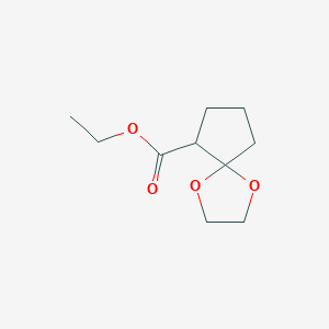 molecular formula C10H16O4 B3118115 Ethyl 1,4-dioxaspiro[4.4]nonane-6-carboxylate CAS No. 23153-73-3