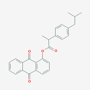 molecular formula C27H24O4 B311813 9,10-Dioxo-9,10-dihydro-1-anthracenyl 2-(4-isobutylphenyl)propanoate 