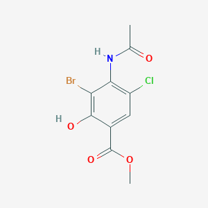 molecular formula C10H9BrClNO4 B3118163 Methyl 4-acetamido-3-bromo-5-chloro-2-hydroxybenzoate CAS No. 232941-14-9