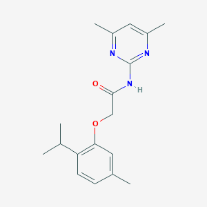 molecular formula C18H23N3O2 B311818 N-(4,6-dimethyl-2-pyrimidinyl)-2-(2-isopropyl-5-methylphenoxy)acetamide 