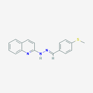 molecular formula C17H15N3S B311821 4-(Methylsulfanyl)benzaldehyde 2-quinolinylhydrazone 