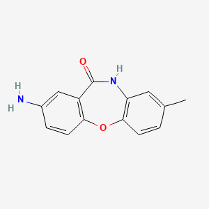 molecular formula C14H12N2O2 B3118222 2-amino-8-methyldibenzo[b,f][1,4]oxazepin-11(10H)-one CAS No. 23474-59-1