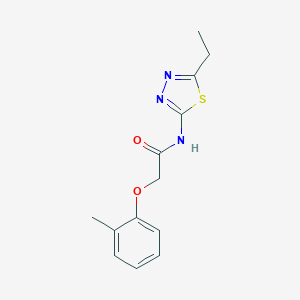 molecular formula C13H15N3O2S B311825 N-(5-ethyl-1,3,4-thiadiazol-2-yl)-2-(2-methylphenoxy)acetamide 