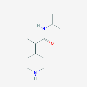 molecular formula C11H22N2O B3118366 N-Isopropyl-2-(piperidin-4-yl)propanamide CAS No. 2374757-99-8