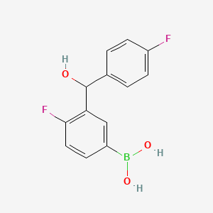 molecular formula C13H11BF2O3 B3118389 4-Fluoro-3-[(4-fluorophenyl)(hydroxy)methyl]phenylboronic acid CAS No. 2377587-42-1