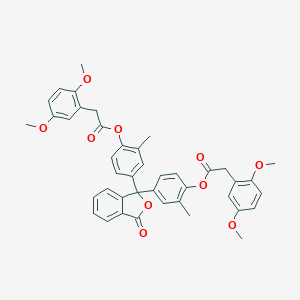 molecular formula C42H38O10 B311842 4-[1-(4-{[(2,5-Dimethoxyphenyl)acetyl]oxy}-3-methylphenyl)-3-oxo-1,3-dihydro-2-benzofuran-1-yl]-2-methylphenyl (2,5-dimethoxyphenyl)acetate 