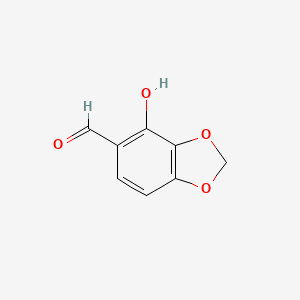 molecular formula C8H6O4 B3118425 4-羟基-1,3-苯二氧杂环-5-甲醛 CAS No. 23780-59-8