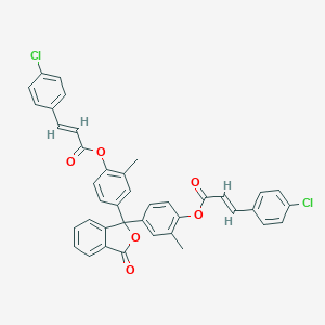 molecular formula C40H28Cl2O6 B311843 4-[1-(4-{[3-(4-Chlorophenyl)acryloyl]oxy}-3-methylphenyl)-3-oxo-1,3-dihydro-2-benzofuran-1-yl]-2-methylphenyl 3-(4-chlorophenyl)acrylate 