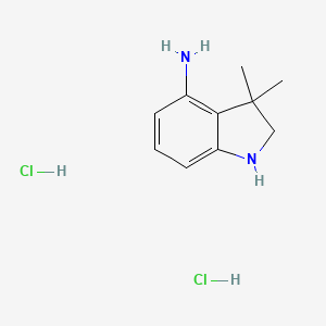 molecular formula C10H16Cl2N2 B3118439 3,3-Dimethylindolin-4-amine dihydrochloride CAS No. 2383549-39-9