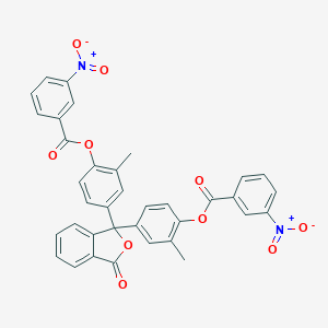 molecular formula C36H24N2O10 B311844 4-{1-[4-({3-Nitrobenzoyl}oxy)-3-methylphenyl]-3-oxo-1,3-dihydro-2-benzofuran-1-yl}-2-methylphenyl 3-nitrobenzoate 