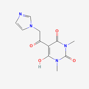 molecular formula C11H12N4O4 B3118465 6-hydroxy-5-[2-(1H-imidazol-1-yl)acetyl]-1,3-dimethyl-2,4(1H,3H)-pyrimidinedione CAS No. 238753-39-4