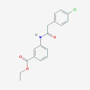 molecular formula C17H16ClNO3 B311854 Ethyl 3-{[(4-chlorophenyl)acetyl]amino}benzoate 