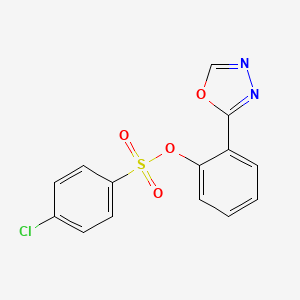 molecular formula C14H9ClN2O4S B3118551 2-(1,3,4-Oxadiazol-2-yl)phenyl 4-chlorobenzenesulfonate CAS No. 240115-64-4