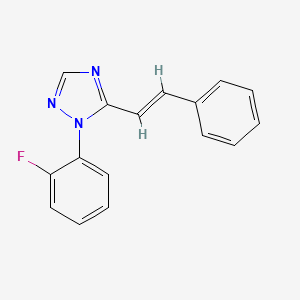 molecular formula C16H12FN3 B3118561 1-(2-fluorophenyl)-5-[(E)-2-phenylethenyl]-1,2,4-triazole CAS No. 240115-82-6