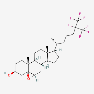 molecular formula C27H39F7O2 B3118572 (1S,2R,5S,7S,9R,11S,12S,15R,16R)-2,16-Dimethyl-15-[(2R)-6,7,7,7-tetrafluoro-6-(trifluoromethyl)heptan-2-yl]-8-oxapentacyclo[9.7.0.02,7.07,9.012,16]octadecan-5-ol CAS No. 240129-24-2